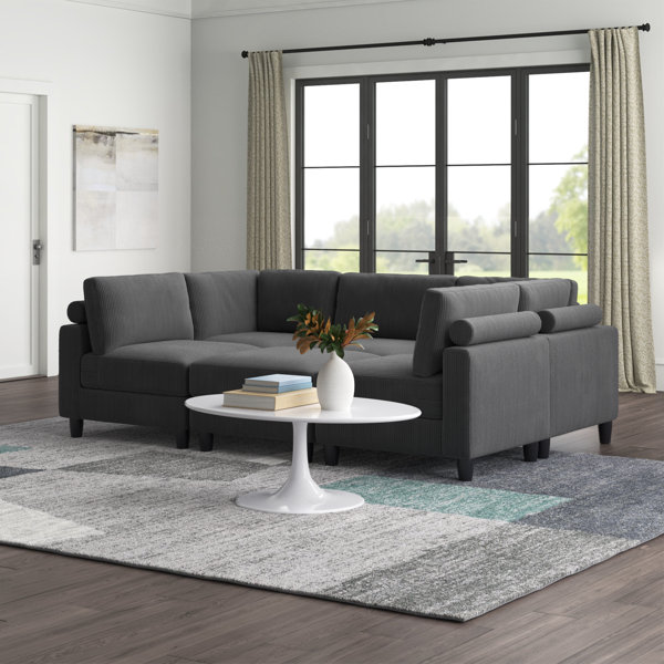 Gray suede deals sectional